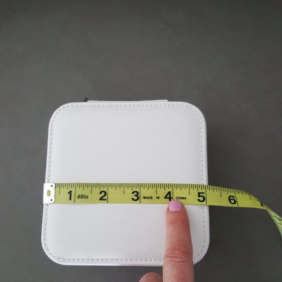 Mya Mini Jewelry Travel Case White Mirror Organizer Storage Box Mini Small - Picture 3 of 10